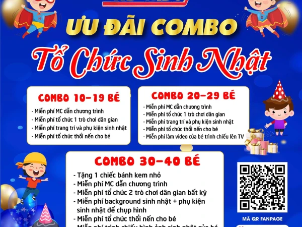 COMBO TỔ CHỨC SINH NHẬT TẠI HD KIDS