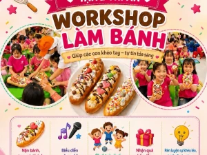 🎉 VINCOM PLAZA CẨM PHẢ x HA DANCE – WORKSHOP LÀM BÁNH CỰC VUI CHO BÉ! 🍩💖