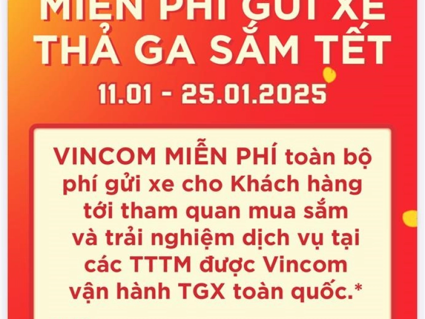 Vincom Plaza Trần Phú Nha Trang_Miễn phí gửi xe Thả ga sắm tết