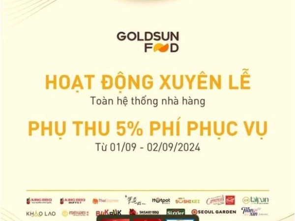 GOLDSUN FOOD THÔNG BÁO PHỤ THU TRONG NGÀY LỄ QUỐC KHÁNH 🇻🇳🇻🇳