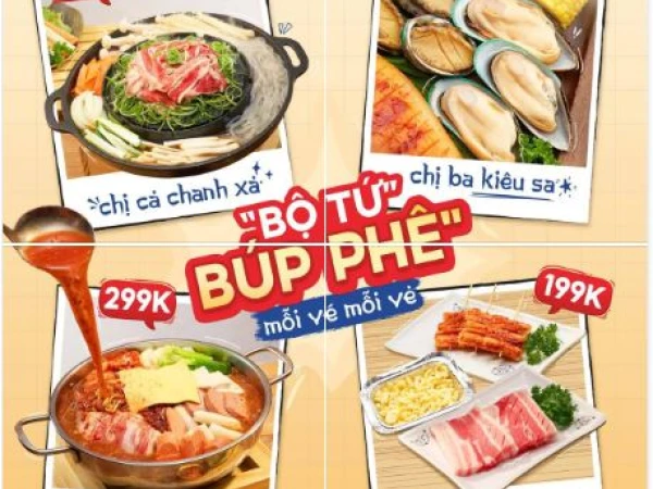 KING BBQ_ BỘ TỨ “BÚP PHÊ” - MỖI VÉ “MỖI VẺ”