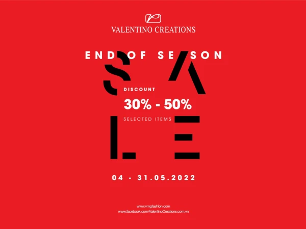 VALENTINO CREATIONS Ưu đãi lên đến 30% tại Vincom Plaza Hà Tĩnh