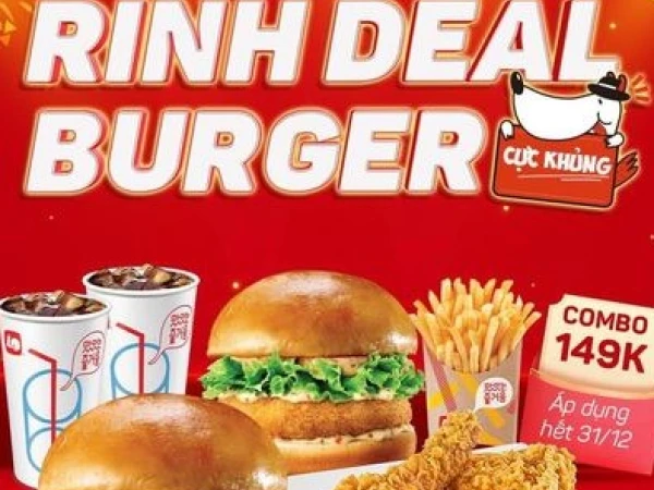 Ngày cuối năm rinh deal burger cực khủng cùng Lotteria
