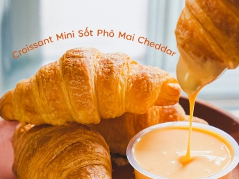 NEW-BÁNH CROISSANT MINI SỐT CUSTARD/SỐT PHÔ MAI CHEDDAR CHÍNH THỨC CẬP BẾN