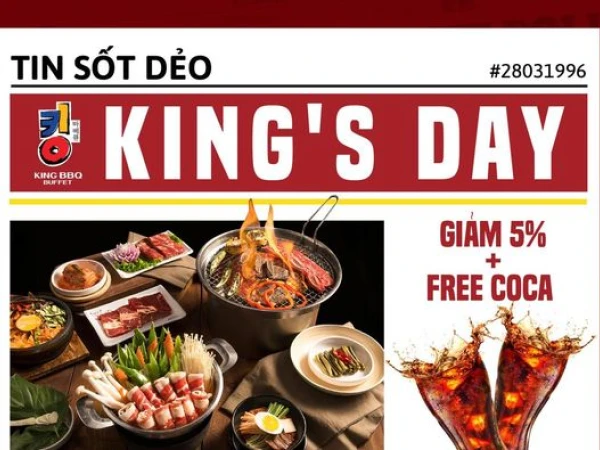 KING BBQ - TIN SỐT DẺO - KING'S DAY - GIẢM NGAY 15% + FREE COCA