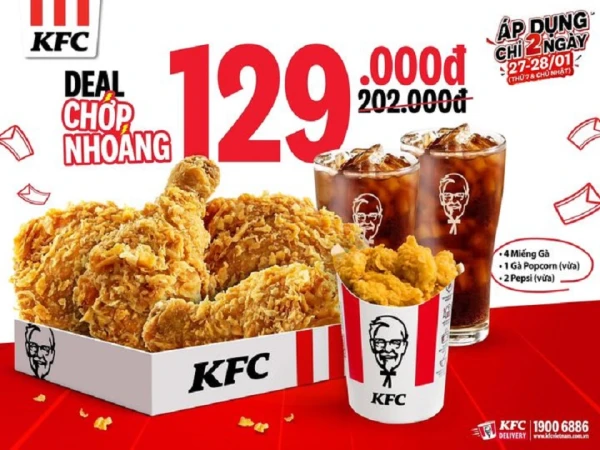 KFC DEAL CHỚP NHOÁNG - 7 MÓN CHỈ 129K!!!