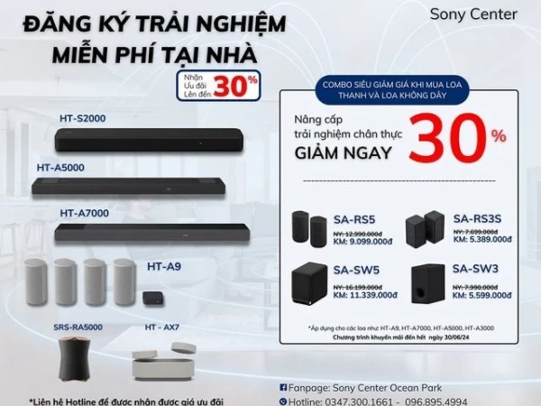 🔥Đăng ký trải nghiệm dàn âm thanh Sony miễn phí tại nhà cho khách cư dân Vinhomes