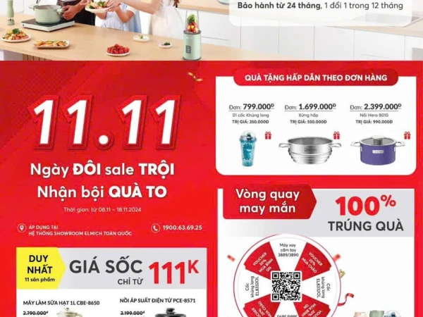 Elmich - chương trình siêu sale ngày đôi 11.11