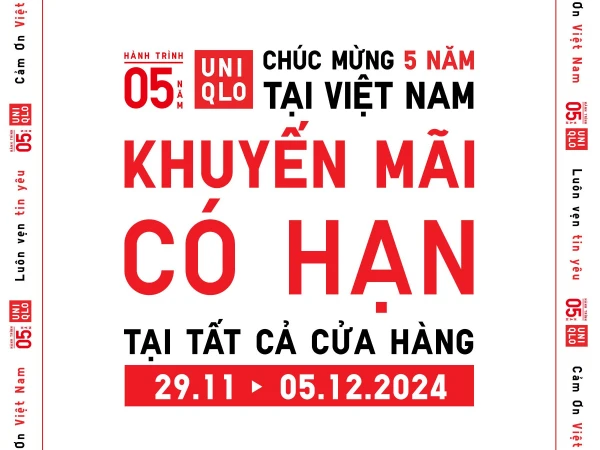 UNIQLO_KHUYẾN MÃI MỪNG KỶ NIỆM 5 NĂM TẠI VIỆT NAM