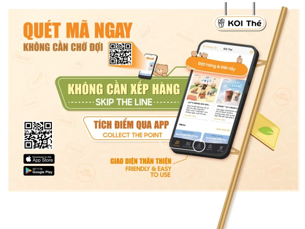 Sử dụng Order & Pickup để trở thành một Chillguy chính hiệu tại KOI Thé