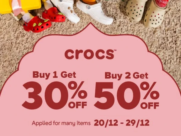 CROCS bùng tiệc sale lớn cuối năm