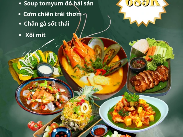 COMBO SIÊU RẺ - CHÀO HÈ RỰC RỠ - ĂN  UỐNG THẢ GA - DEAL CỰC SỐC CÙNG NHÀ HÀNG THÁI KHAOJAO !