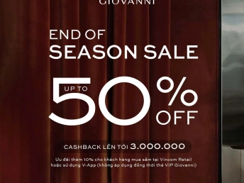 Giovanni- End of season sale cashback lên tới 3.000.000 VNĐ