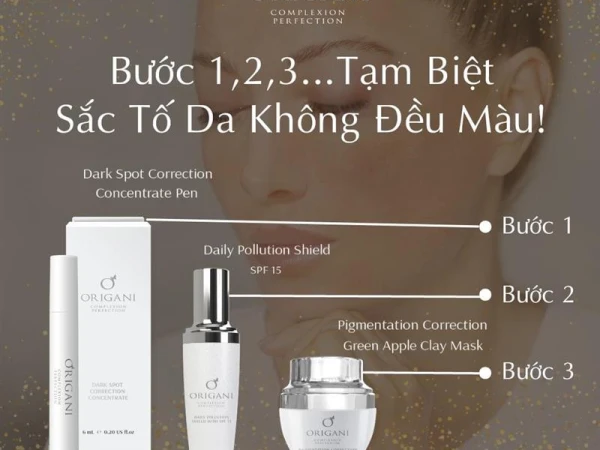 Bộ ba sản phẩm hoàn hảo hữu cơ được chứng nhận của Origani Complexion Perfection