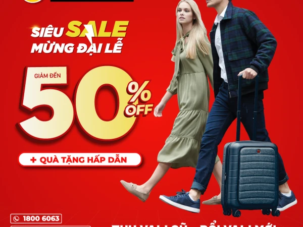 Mừng Đại Lễ - Ưu đãi siêu khủng đến 𝟓𝟎%++ tại HOUSE OF LUGGAGE