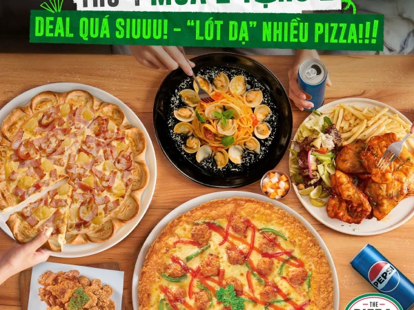 THỨ 4 MUA 1 TẶNG 1 -- DEAL QUA SIUUUU! LÓT DẠ NHIỀU PIZZA!!!