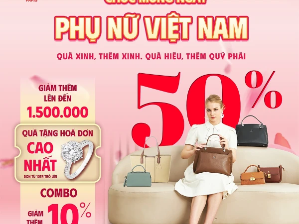 CHÚC MỪNG NGÀY PHỤ NỮ VIỆT NAM - CƠ HỘI SỞ HỮU NHẪN KIM CƯƠNG CỰC HOT DÀNH CHO PHÁI ĐẸP