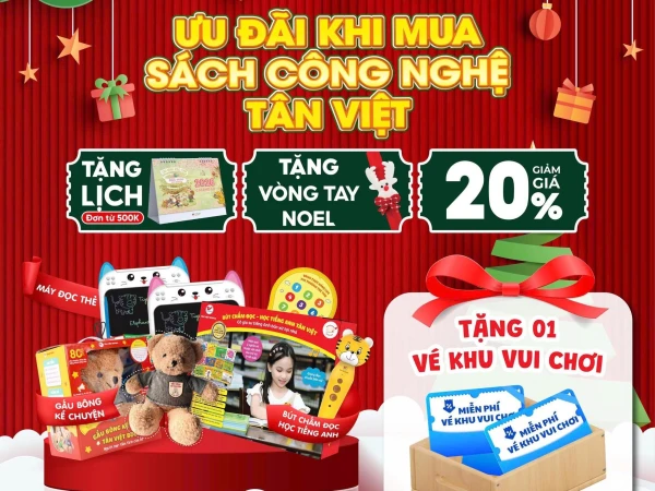 🎉 SÁCH CÔNG NGHỆ TÂN VIỆT – MUA LÀ CÓ QUÀ: LỊCH MÈO CAM, VÉ KVC & VÒNG TAY NOEL 🎁