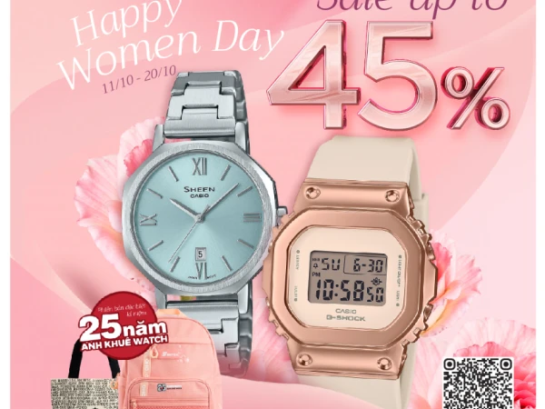 KỶ NIỆM 25 NĂM ANH KHUÊ WATCH - Happy Women's Day – QUÀ TẶNG NHỎ DÀNH CHO “TÌNH YÊU” TO