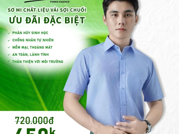 BELLUNI TRẢI NGHIỆM NGAY SƠ MI CHẤT LIỆU VẢI SỢI CHUỐI CAO CẤP VỚI ƯU ĐÃI GIẢM GIÁ ĐẾN 50% TỪ BELLUNI