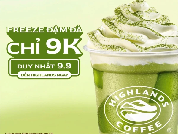 Highlands Coffee- Freeze đậm đà chỉ với 9k