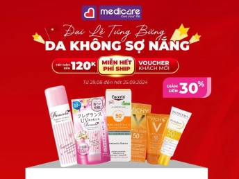 Đại lễ tưng bừng- Da không sợ nắng giảm giá đến 30%