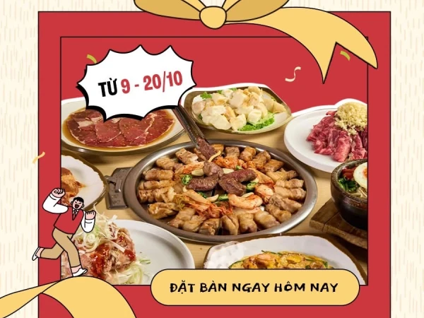 Gogi House- mừng ngày 20/10 nhận ưu đãi cho bàn đông đặt trước