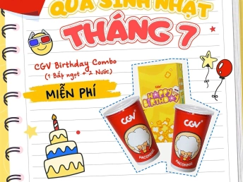 MIỄN PHÍ 1 BẮP NGỌT + 2 NƯỚC (CGV BIRTHDAY COMBO)
