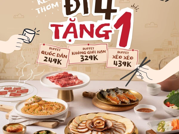 Gogi House- Đi 4 tặng 1 Buffet