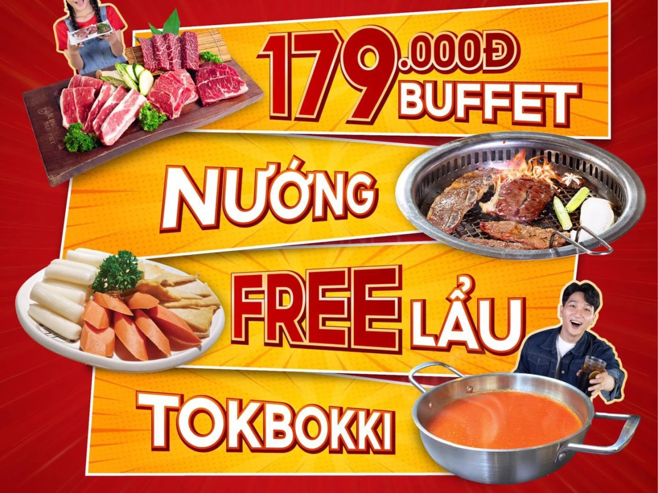 DOUBLE DEAL: 179K NƯỚNG + FREE LẨU - KING BBQ NGAY CHỜ CHI!!!