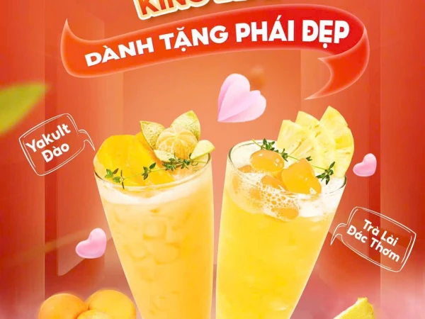 KING BBQ TẶNG NƯỚC TRÁI CÂY - YAKULT THANH MÁT TRONG NGÀY CỦA NÀNG 20/10