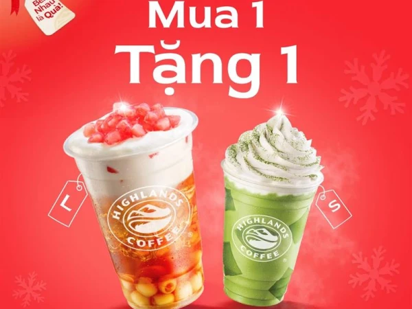 Highlands Coffee- Săn deal cuối năm mua 1 tặng 1