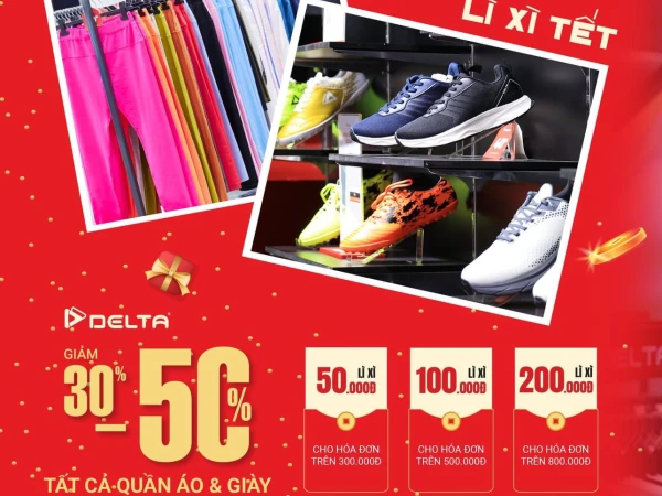 Delta:  Giảm 30% - 50% Tất cả Quần áo & Giày