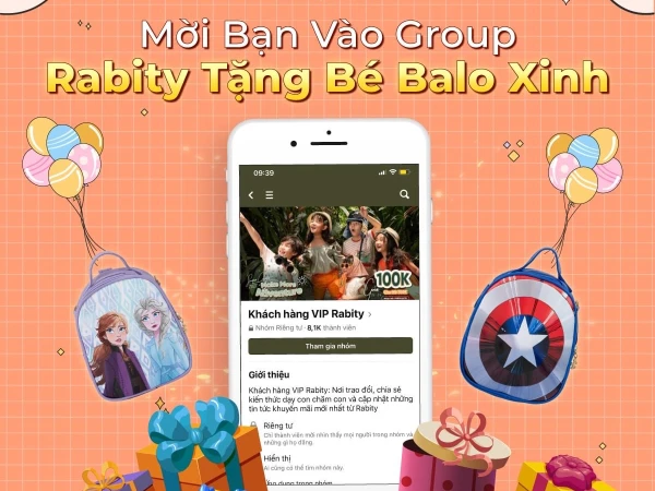 Minigame “Mời bạn vào group - Rabity tặng bé balo xinh”