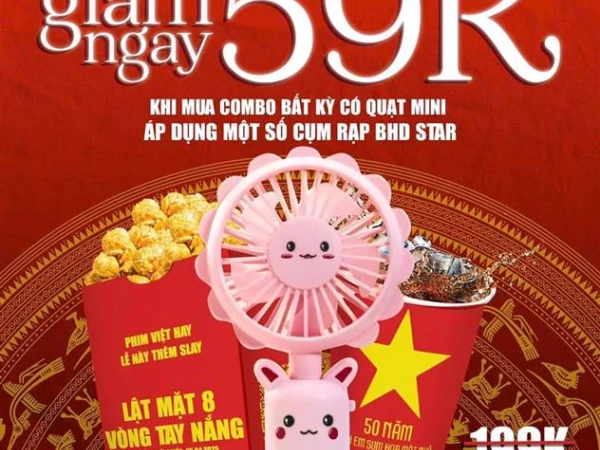 BHD ưu đãi combo bắp nước kèm quạt mini