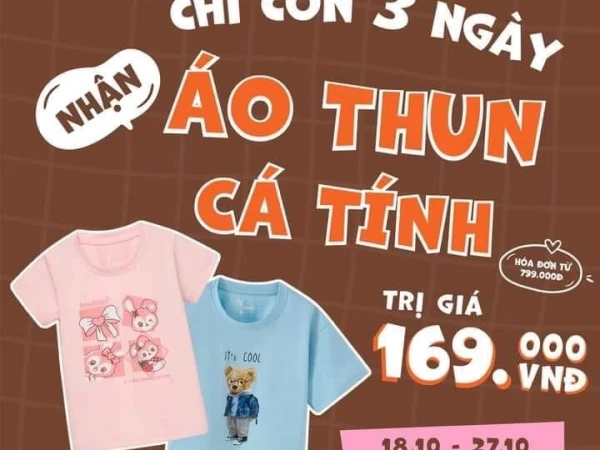 Rabity_ Nhận liền tay áo thun cá tính trị giá 169K khi mua sắm với hóa đơn từ 799K