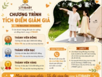 LITIBABY RA MẮT CHƯƠNG TRÌNH TÍCH ĐIỂM GIẢM GIÁ