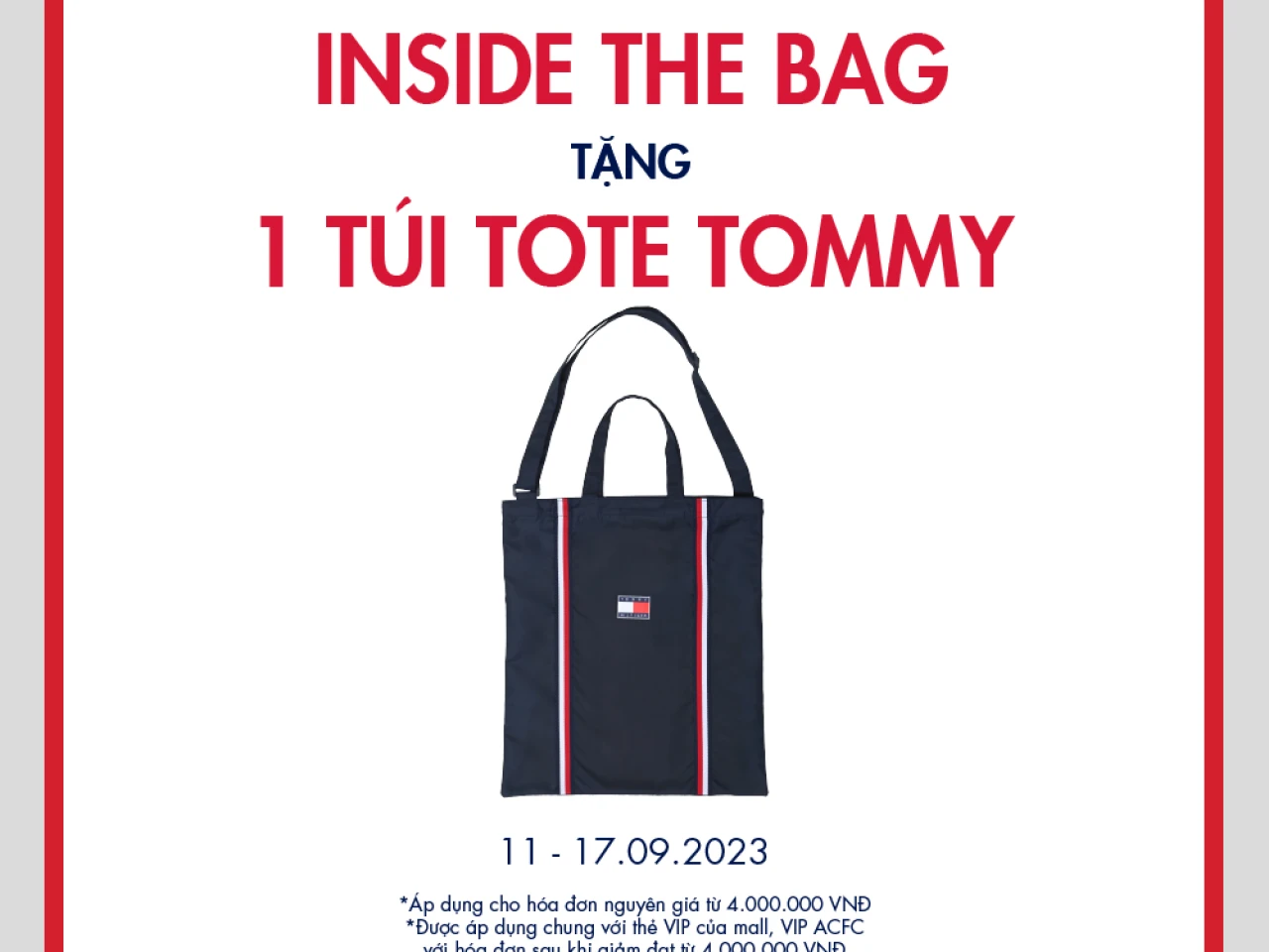 VINCOM ĐỒNG KHỞI | TOMMY HILFIGER - FREE TOTE BAG FOR BILLS FROM 4.000.000VND