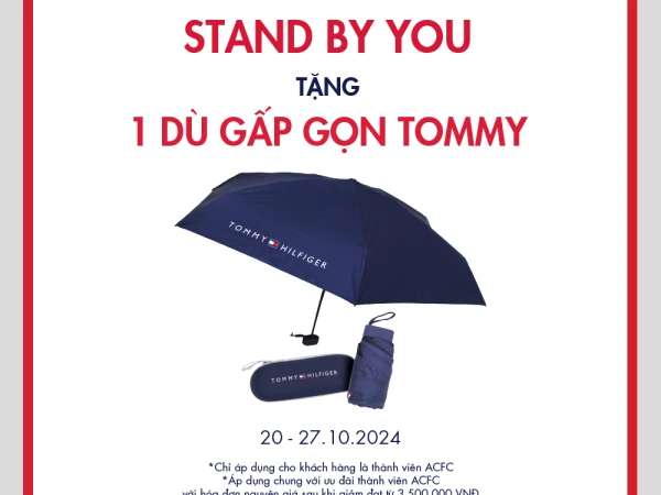 TOMMY HILFIGER VINCOM XUÂN KHÁNH TẶNG 1 DÙ CAO CẤP CHO HÓA ĐƠN NGUYÊN GIÁ TỪ 3,5TR TRỞ LÊN