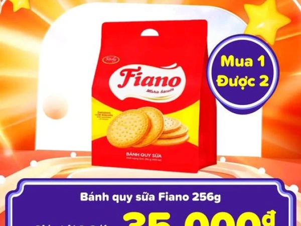 Bánh quy sữa Fiano 256g Deal sốc MUA 1 TẶNG 1 giá chỉ 35.000đ/2 gói