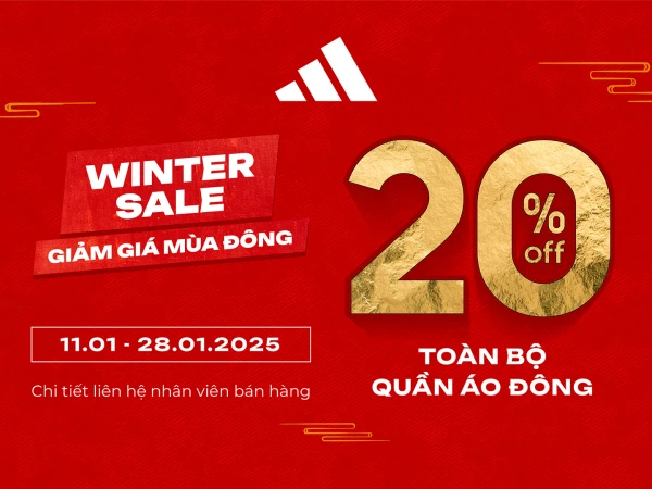 Adidas giảm ngay 20% toàn bộ quần áo thu đông