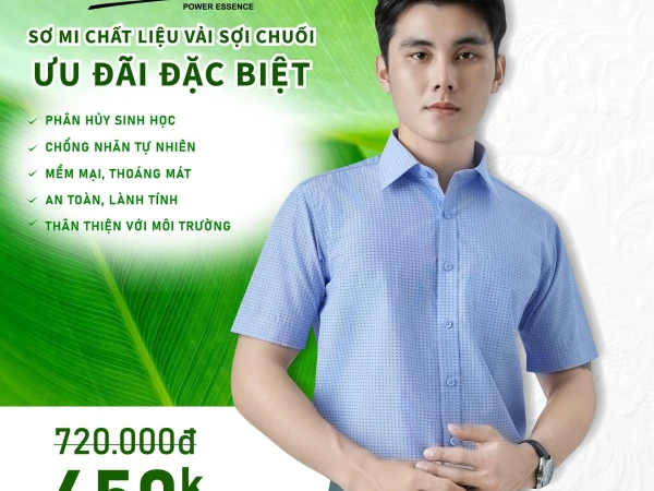 Belluni trải nghiệm ngay sơ mi chất liệu vải sợi chuối cao cấp, ưu đãi đến 50%