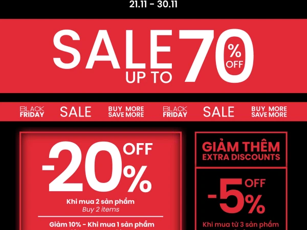 BLACK FRIDAY | BÙNG NỔ SALE TỚI 70%