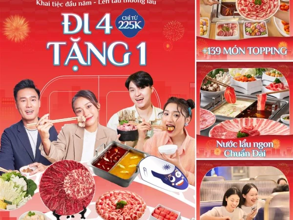  ĐI 4 TẶNG 1 – KHAI TIỆC ĐẦU NĂM, LÊN TÀU THƯỞNG LẨU