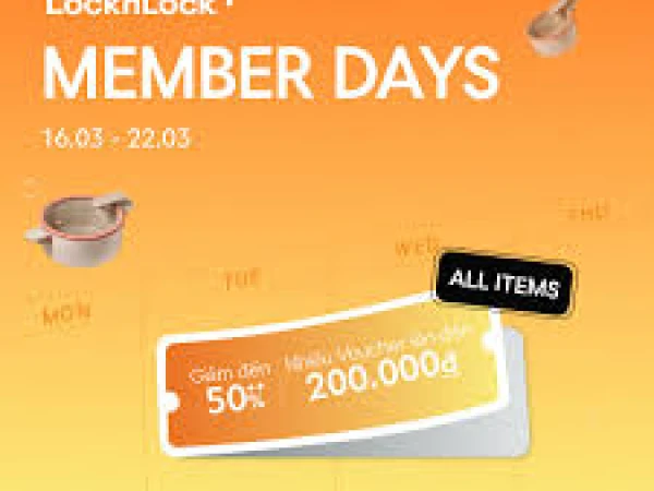 ĐẠI TIỆC ƯU ĐÃI 50%++ DÀNH RIÊNG CHO HỘI VIÊN LOCK&LOCK!