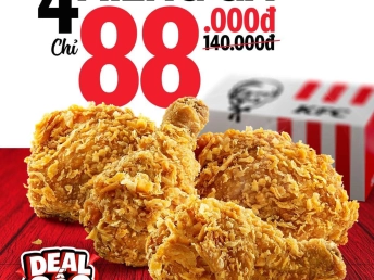 [KFC] 3 NGÀY CHẤN ĐỘNG - 4 MIẾNG GÀ CHỈ 88K
