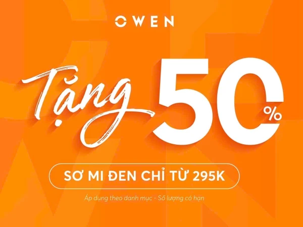 OWEN TẶNG 50% SƠ MI ĐEN - CHỈ TỪ 𝟮𝟵𝟱𝗞*