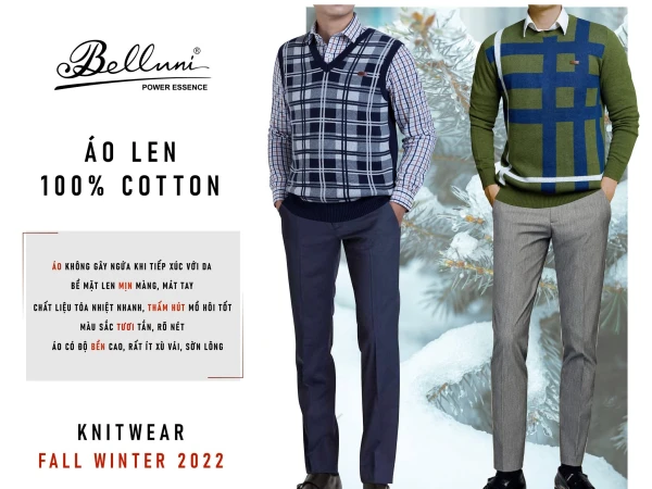 BELLUNI - Bộ sưu tập áo len 100% cotton cao cấp