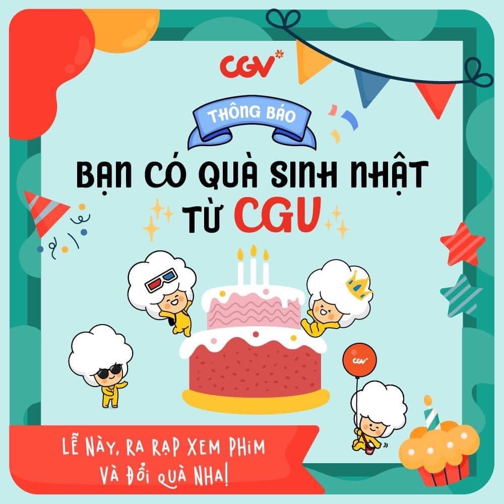 CGV Ecopark Hưng Yên  NHẬN QUÀ LIỀN TAY  ĐÓN SINH NHẬT CHẤT  FREE Combo  1 Bắp 2 Nước   cho tất cả các thành viên có sinh nhật