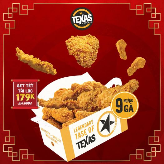 TEXAS CHICKENTHẦN TÀI ĐẾN, GHÉ TEXAS CHICKEN MĂM SET TÀI LỘC NGAY